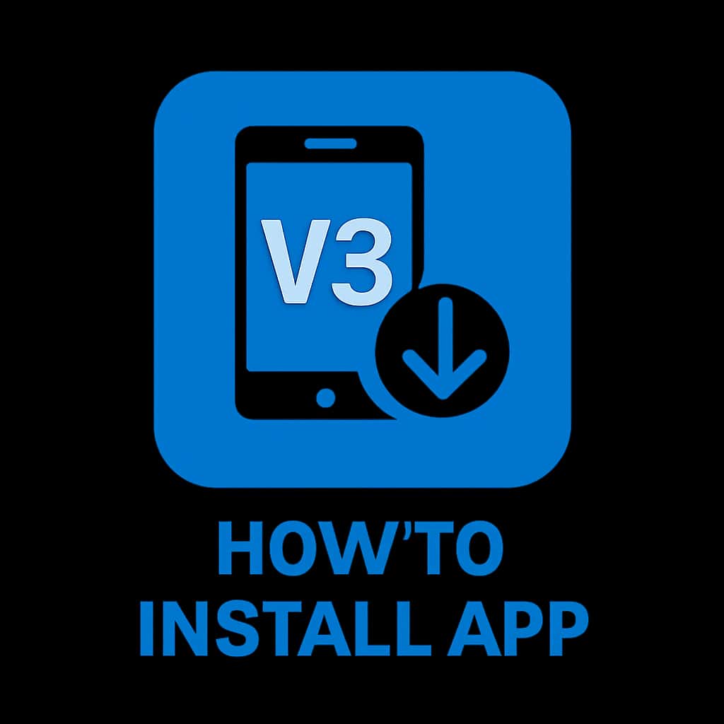 Icon representing installation guide for V3 Lottery App.