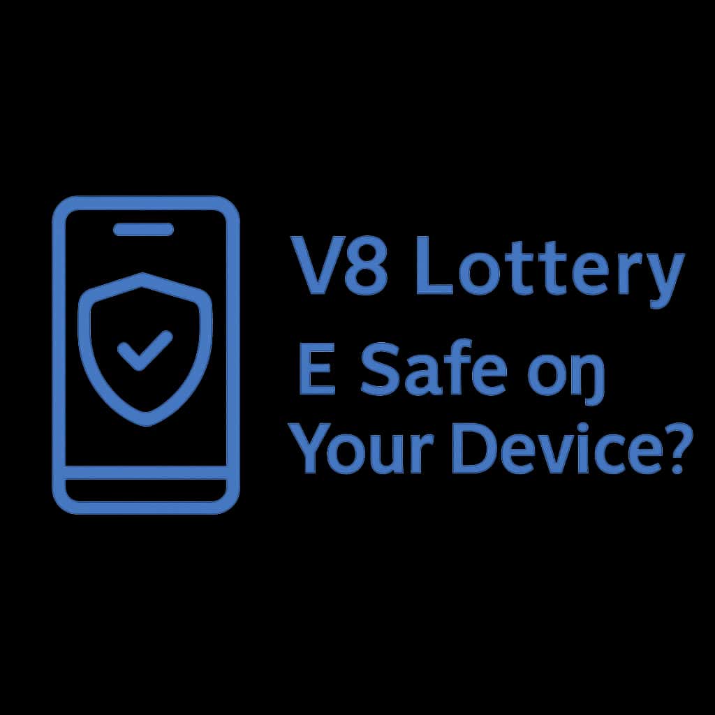 A professional icon indicating safety information about the V3 Lottery app.