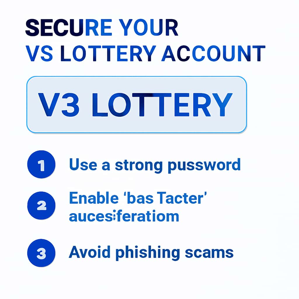 An educational diagram demonstrating account security measures for V3 Lottery.