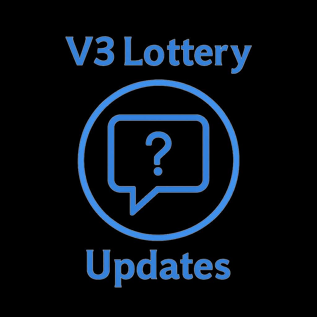 A clean and professional badge for V3 Lottery updates.