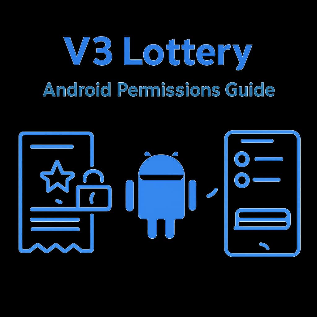Illustration showing permissions required for V3 Lottery app.