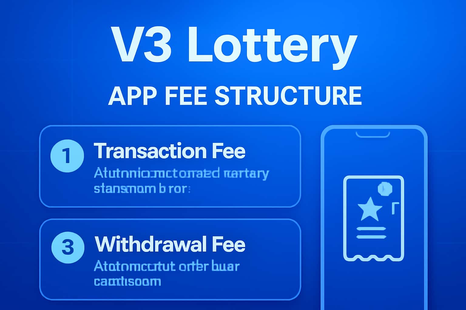 An informational graphic on V3 Lottery App Fee Structure.