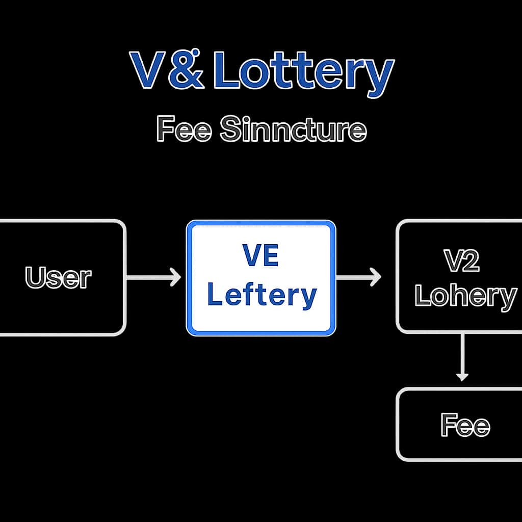 An educational diagram on V3 Lottery App Fee Structure.