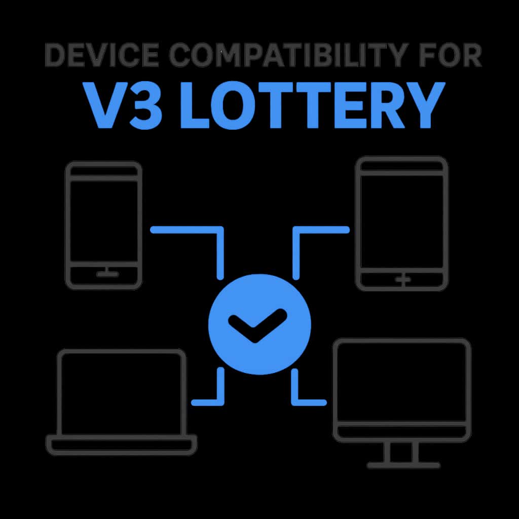 An educational diagram about device compatibility for V3 Lottery.