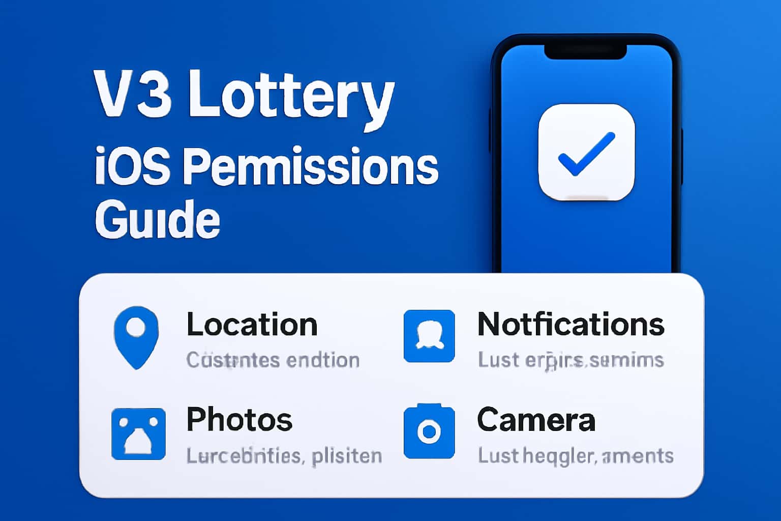 Informational graphic on V3 Lottery iOS permissions.