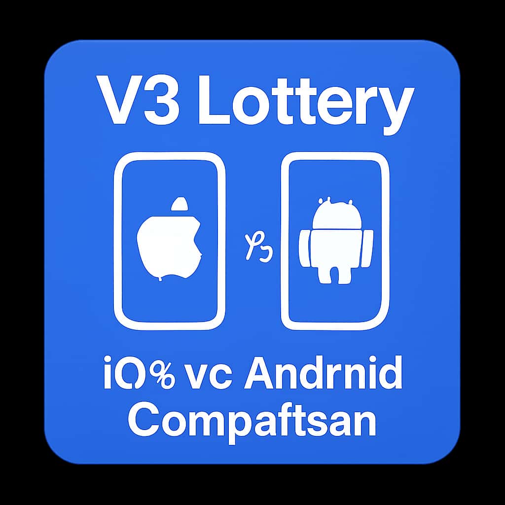 A badge icon representing V3 Lottery iOS vs Android Comparison.