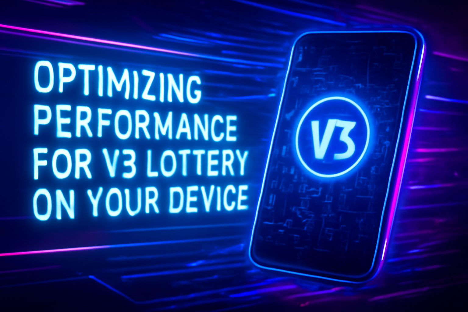 An informational scene showcasing features of the V3 Lottery App.