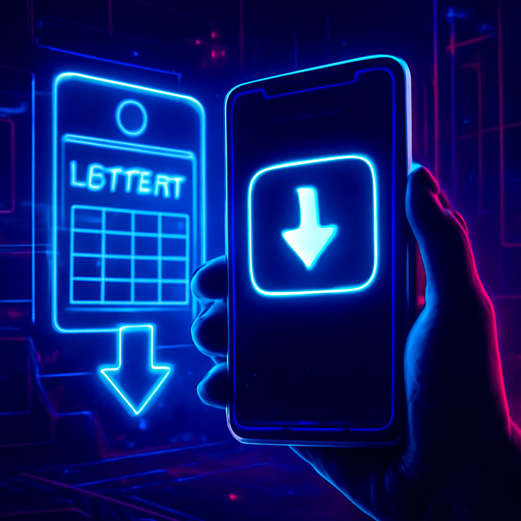 Illustration detailing the features of the V3 Lottery App.