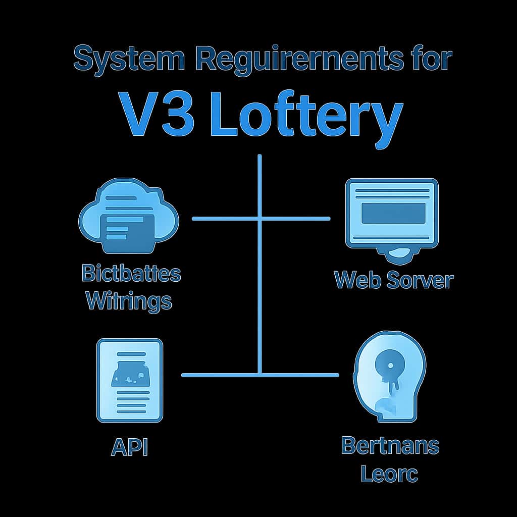 Illustration detailing system requirements for V3 Lottery