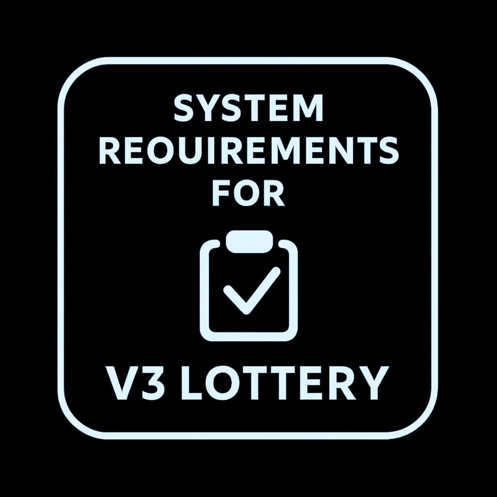 Badge representing system requirements for V3 Lottery