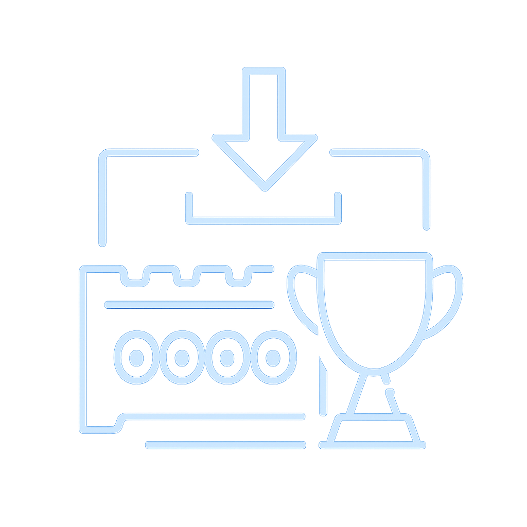 Illustration explaining V3 Lottery APK download steps.